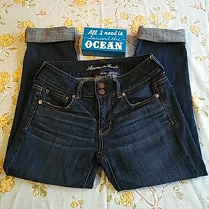 American Eagle Artist skinny dark wash capris sz 2